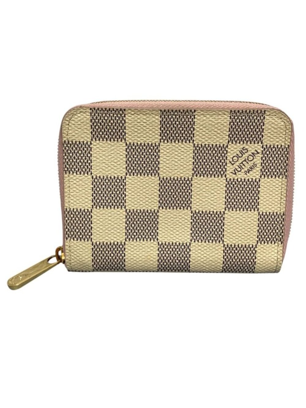 Louis Vuitton Damier Azur Zippy Coin Purse Case Ivory Navy Pink